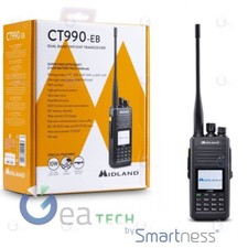 RADIO RICETRASMETTITORE PORTATITLE DUAL BAND VHF 10W CT990-EB + BATTERIA 3600MAH