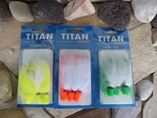 3 x titanium marabou jig hooks squid all colours from grauvell size 3/0 to size 4/0 NEW
