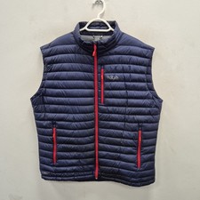 Rab Mens Microlight Down Navy Vest Gilet Bodywarmer Pertex Nikwax Size XXL