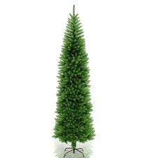Slim Christmas Tree Pencil Pine Artificial Bushy XMAS Decoration 6FT 7FT