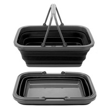 Washing Bowl Basket Pop Up Collapsible Easy Storage 28. 5cm x 38cm Grey X 1