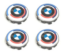 4X BMW ALLOY BLUE WHEEL CENTRE