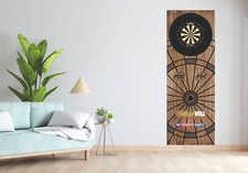 Dart Board Wooden Effect Surround Wall Graphic 