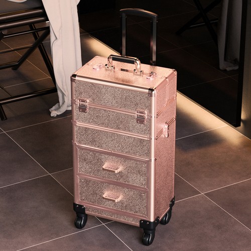 Rose gold makeup trolley - makeup, case