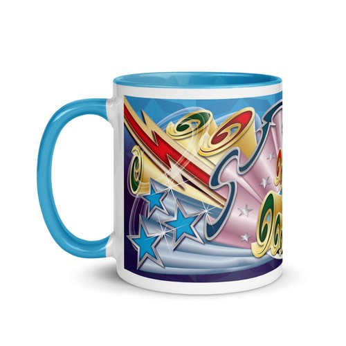 Retro fairground art mug - fairground, blue