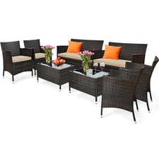 8PCS Patio Garden Rattan