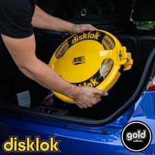 DISKLOK Gold Ed. Ex Demo MEDIUM 39-41.5cm Yellow Steering Wheel Lock (A Grade)