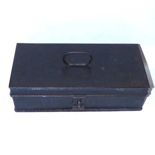 Antique victorian tin deed - deed, box