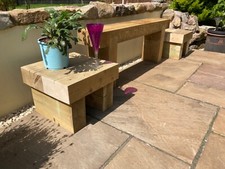 Wooden Rustic Garden Sleeper Side Coffee Table Outdoor Patio Furniture 