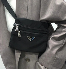 Authentic PRADA Re-Nylon Belt Bag Black Crossbody Waist Pouch