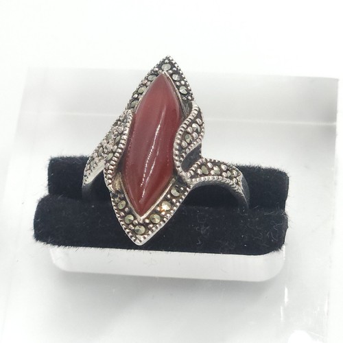 Vintage carnelian marcasite - vintage,