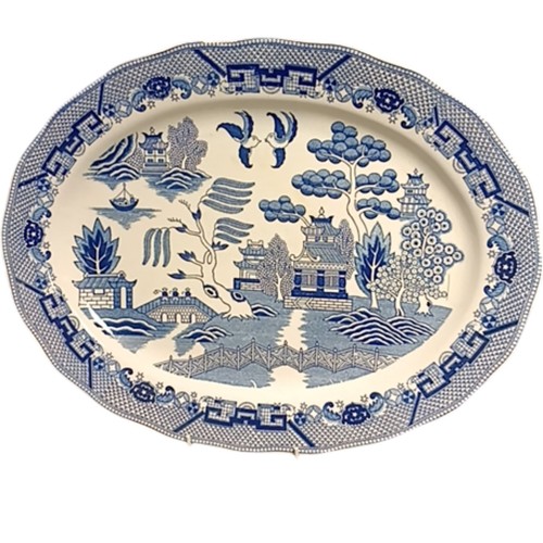 Vintage blue willow - blue, pattern