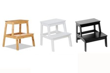 Bamboo Wooden Step Stool Sturdy Non Slip Ladder for Adults & Kids Home Kitchen