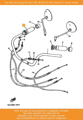 Yamaha grip assy 3jb - grip, assy,