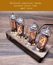 Former Soviet Union IN-14 Glow Tube Digital Retro Clock Solid Wood IN14 Desk Ala