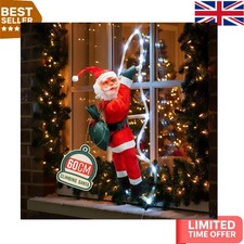 Lifelike 60cm Santa Climbing Ladder with 48 LEDs - Ideal for Holiday Cheer