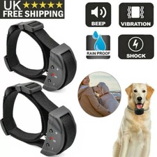 2x Anti Bark Electric Shock Dog E-Collar Stop Barking Pet Training Collar UK