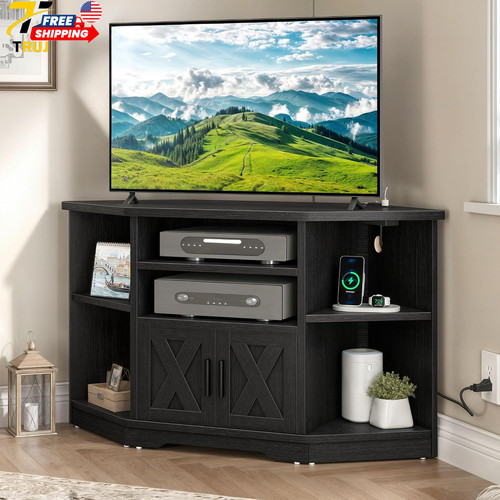 Corner farmhouse stand with - corner, tv