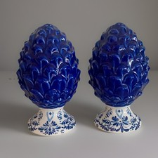 2 Vintage Cobalt Blue & White