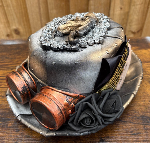 Steampunk metal effect top hat - effect,