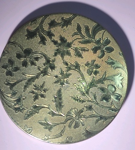 Brass compact mirror - brass,