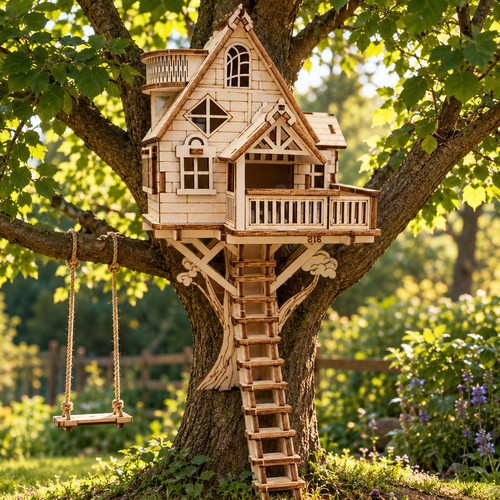 Wooden tree forest house - wooden,
