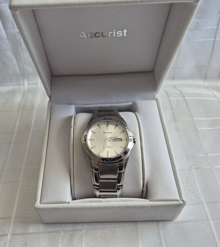 Accurist mens silver tone