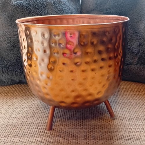 Hammered copper metal round - hammered,