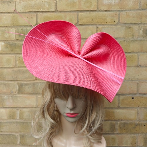 Coral pink fascinator ostrich - pink,