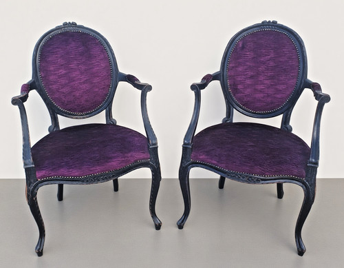 Pair ebonised vintage - pair, of