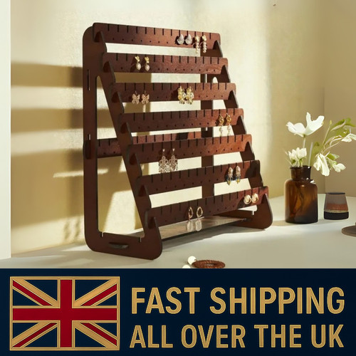 Retro wooden earring holder - wooden,