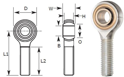 14mm male rod end bearing - 14mm,