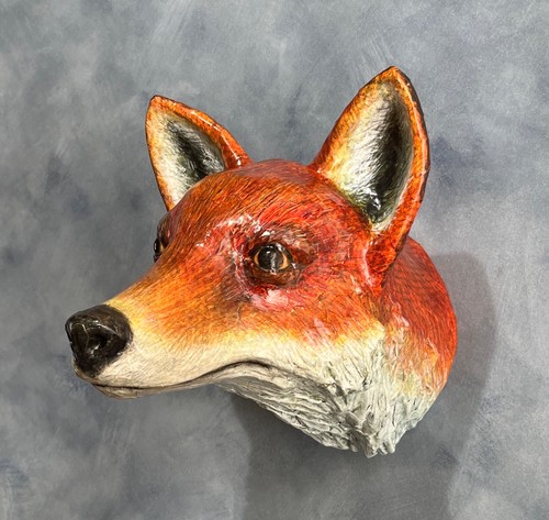 Paper mache fox head ethical - paper,