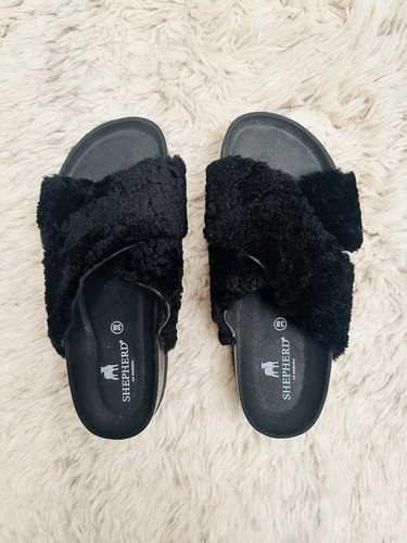 Shepherd black shearling - black, elsa