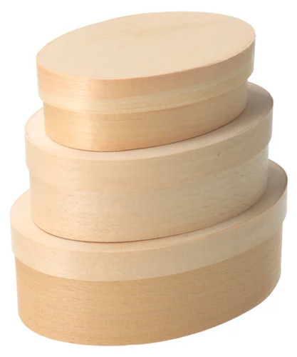 Set plain oval wooden - set, 3