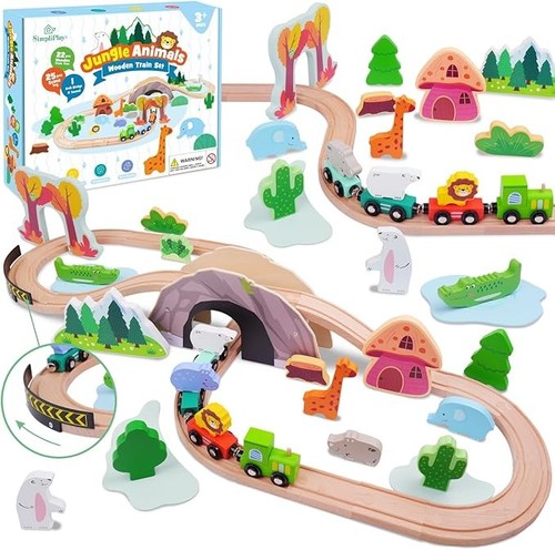Wooden train set - train, toddlers