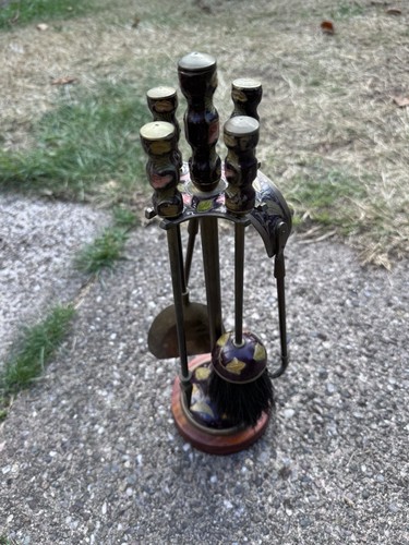 Vintage brass enamel - brass, &