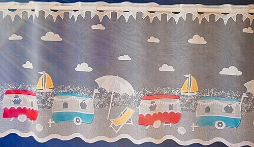 Caravans white with coloured - with,