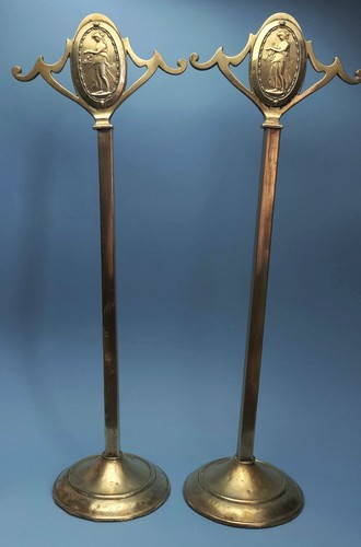 Pair antique brass art - pair,