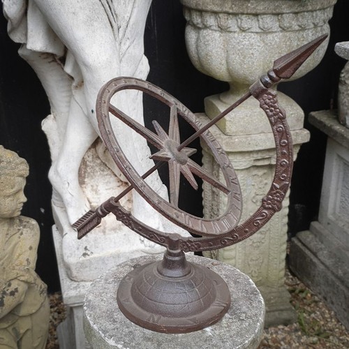 Metal armillary garden sundial - metal,