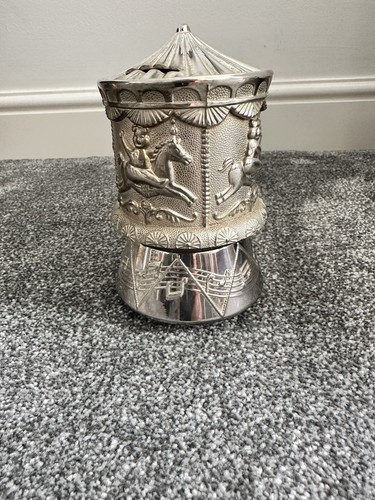 Musical silver plated carousel - plated,