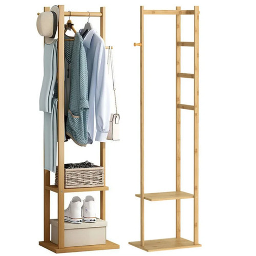 Bamboo corner coat rack stand - rack,