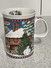DUNOON BONE CHINA WINTER SNOW MUG "CHRISTMAS 2001" by SUE SCULLARD SCOTLAND