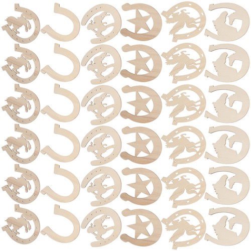 36pcs wooden horseshoe slices - 36pcs,