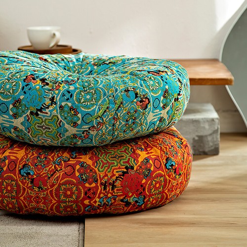 Vintage moroccan tatami round - moroccan,