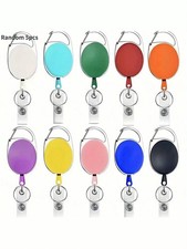 Retractable Key Chain  ID Card Fob Belt Clip Lanyard Extendable 