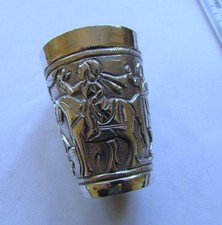 IMPERIAL RUSSIAN 1895-1915 SOLID SILVER VODKA CUP CZAR NICHOLAS II PERIOD