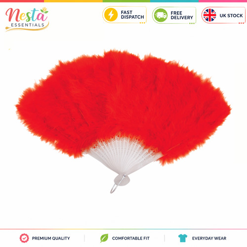 Red feather fan fancy - red,