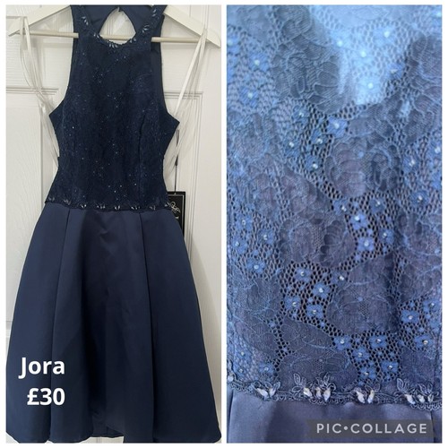 Jora navy floral - lace, beaded
