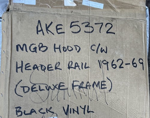 Mgb black vinyl hood - hood, with